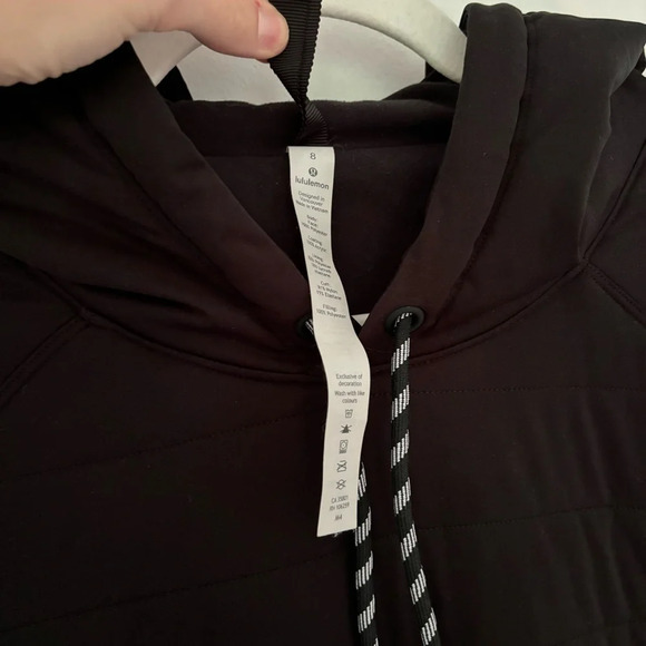Lululemon Dynamic Movement Hoodie in Black Size 8 Quilted Fall Autumn Loungewear - Picture 9 of 11